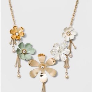Flowers and Glitzy Bars Short Necklace - A New Day